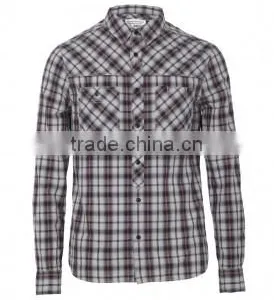 Fancy Check Mens Long Sleeves Shirts Formals Dress Shirts Business Shirts Button Downed Custom Labelled Dress Casual Shirts thumbnail-6
