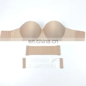 New Fashion Women Bra Sexy 1/2 Cup Seamless Bra Push Up Bralette Half Cup Black A/B/C/D Cup Strapless Invisible Bra Underwear thumbnail-2