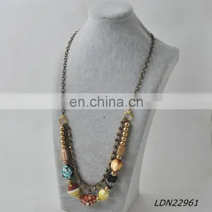 Latest Irregularity Or Multi Color Bead 3 Roll Chain Hematite Necklace Jewelry thumbnail-5