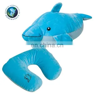 Convertible 2 in 1 Memory Foam Neck Pillow Custom Kids Stuffed Animal Soft Plush Dragon Dinosaur u Shape Travel Pillow thumbnail-5