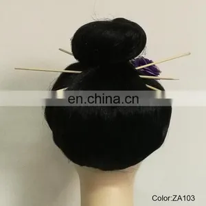 Party Japanese Geisha Girl Hair Bun Wigs P-W209 thumbnail-2