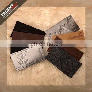 Custom Private Brand Name Logo PU Leather Label for Garment thumbnail-4