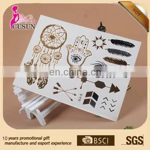 Wholesale Eco-friendly Tattoo Flash Women Sexy Gold Foil Flash Tattoo thumbnail-2