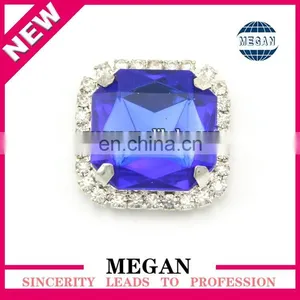 Silver Square Rhinestone Buttons For Hair Bow /Shoes Wedding Accessories Supplies thumbnail-1