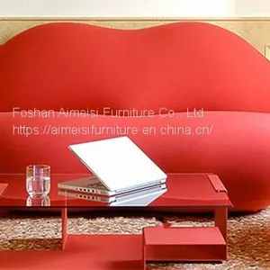 Modern Home Furniture Living Room Lip Shaped Sexy Red Lip Sofa thumbnail-4