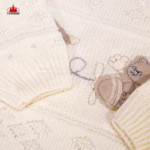 100%cotton Clothing Set Baby V-neck Sweater Baby Sweater Coat Autumn and Winter Baby Knitted Sweater thumbnail-4