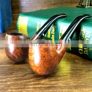 Briar Tobacco Pipe 9MM Activated Carbon Filter Briar Wooden Classic Curved High-end Pipe thumbnail-3