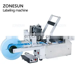 ZONESUN TB-50D Semi Automatic Glass Ampoule Vial Tin Can Plastic Round Bottle Labeling Machine Label Coder Machine thumbnail-5