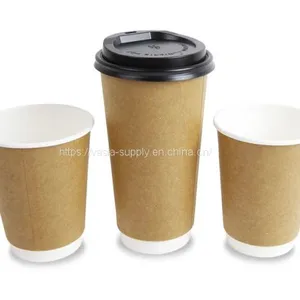 Custom Double Wall Paper Cup 8oz 12oz 16oz Disposable Paper Coffee Cups thumbnail-1
