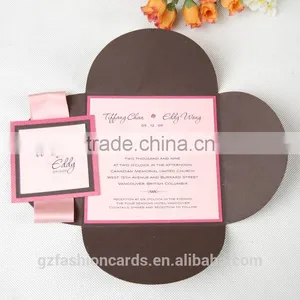 Personalized Korean Square Shaped Glossy Wedding Invitations thumbnail-5