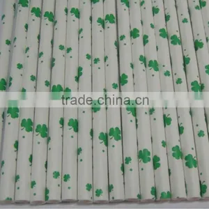 19.7*0.6 cm Green Leaves Shape Paper Decorative Drinking Straws thumbnail-1