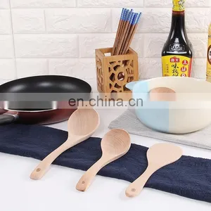 Cheap Natural Bamboo Spoon Spatula Utensils Set Kitchen Bamboo Soup Spoon thumbnail-3