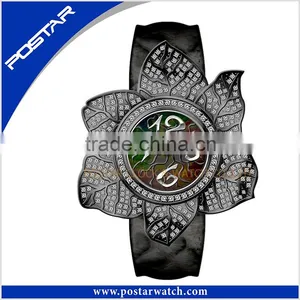 Fashion Ladies Women Flower Shape Rhinestone Jewelry Analog Quartz Wrist Watch thumbnail-5
