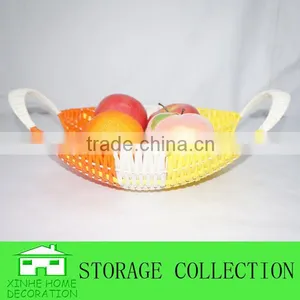 Woven Colorful Plastic Rattan Fruit Tray thumbnail-1