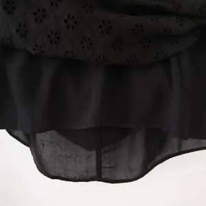 European and American Style Summer New Hollow Embroidery Hanging Neck Backless Dress thumbnail-2