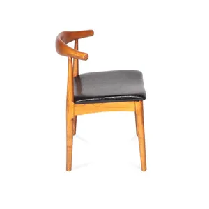 CH20 Elbow Chair Hans J.Wegner 1956 Replica, Solid Wood Dining Chair With Leather Cushion, Mid-Century Modern for Home Hotel Cafe thumbnail-3