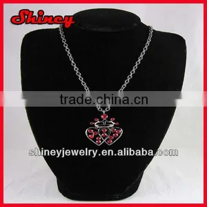 Red Crystal Paved Alloy Crown Nice Necklace thumbnail-1