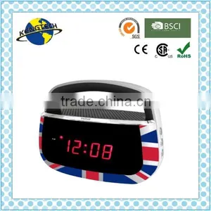 UK Flag Best Price Big LED Portable Clock Radio thumbnail-1