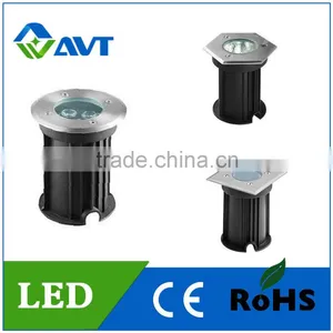 Professional Round &Square Cover Stainless Stell Tempered Glass 10mm 3W Undergroud LED Light IP67 2500K-6000k thumbnail-1