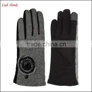 2016 Ladies Fingered Touch-screen Spandex Velvet Gloves for Wholesale thumbnail-2