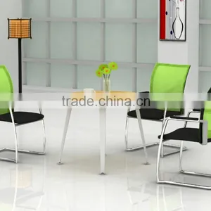 Wooden Top Metal Frame Conference Table thumbnail-1