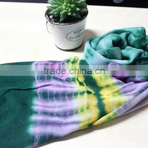 Fashionable Polyester Cotton Ties Dye Long Scarf Viscose Scarf thumbnail-2
