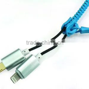High Speed 2 in 1 Zipper USB Cable Multi USB Charging Connector Cable For Smartphone thumbnail-5
