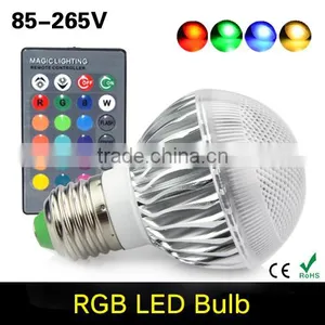 5W RGB E27 LED Lamp Light Led Spotlight Spot Light Bulb16 Color Change Dimmable Lampada Led 110v 220v + 24 Key Remote Controller thumbnail-1