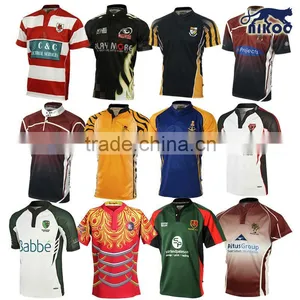 Custom Fashion Stretchable Sublimated Rugby Jersey Kits for League Wholesale thumbnail-1
