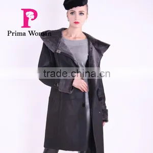 2015 Winter Medium Length Women Slim Fit Woolen Fur Coat thumbnail-4