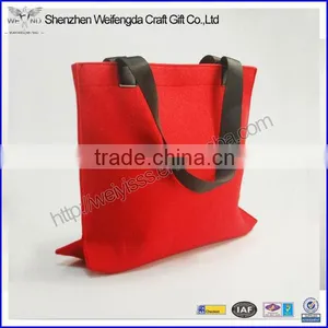 Fashion Cheap Stable Red Wool Felt Shopping Bag thumbnail-1