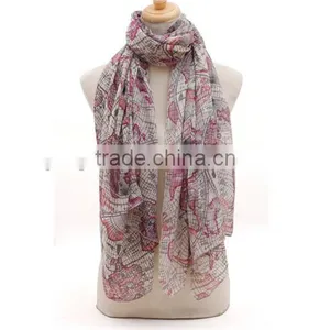 Custom Design Digital Print Excellent 100% Silk Scarf Bound thumbnail-4