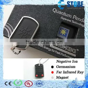 Rectangle Sun Flower Design Negative Ion Necklace Scalar Energy Pendant With Stainless Steel Protect Circle thumbnail-1