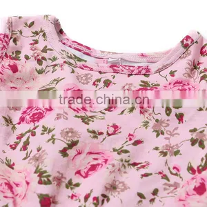 Wholesale Fashion Elegant Soft Cotton Floral Sleeveless Baby Girls Romper thumbnail-3