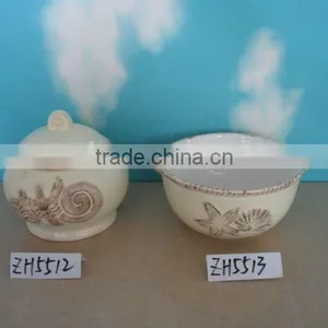 Ceramic Sugar Jar and Bowl thumbnail-1