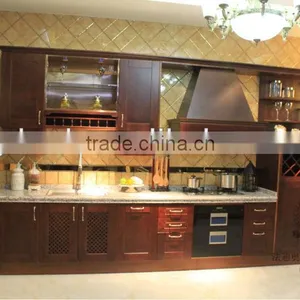 Solid Wood and Stainless Steel Kitchen Cabinet thumbnail-1