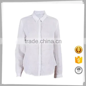 Apparel Supplier High Quality Long Sleeve Cotton Fashion Design Lady Blouse thumbnail-1
