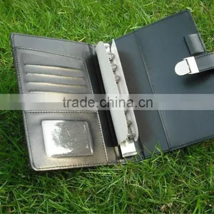 Leather Business Agenda Folder With Card Holder, Pen Loop thumbnail-2