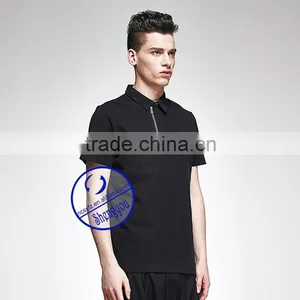 Custom Men's Blank Zipper Placket Polo Shirt thumbnail-2