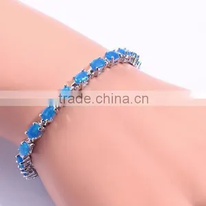 Fashion Hot Sell Women's Synthetic Fire Blue Opal Bracelet Jewelry thumbnail-3