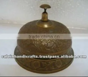 Antique Brass Peon Bell/ Call Bell/antique Table Bell/ Brass Table Bell thumbnail-1