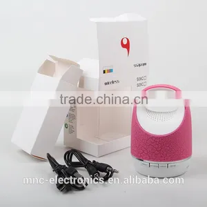 2016 Portable Fashion Handle Design Led Crackle Custom Logo Printing Wireless Mini Speaker thumbnail-6