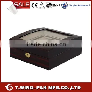 Wholesale Velvet Wooden Watch Box&case, China Made, for 6 Watches, Luxury Look, Window thumbnail-6