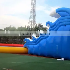 Inflatablewater Amusement Park Waterpark With Wave Slide in Stock thumbnail-5