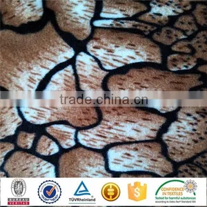 White Black and Brown Color Printed Velboa Fabric thumbnail-5