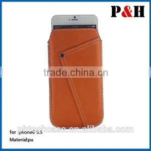 Pull Tab Leather Pouch Case for Iphone 6 5.5 Inch thumbnail-3