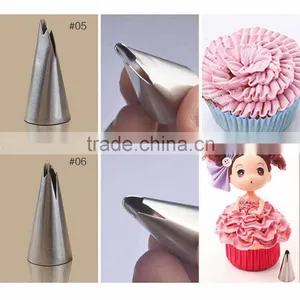 Hot Selling Wedding Cake Decorating Icing 5PCS Stainless Steel Russian Nozzles Pastry Bobbi Skirt Cake Nozzles Decoration Piping thumbnail-5