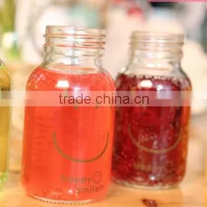 Pattern Colored Glass Drinking Bottles With ScrewMetal Lids thumbnail-2