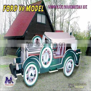 3D Wooden Puzzle - (FORD) V8 MODEL- Wood Craft - Self Construction Kit thumbnail-1