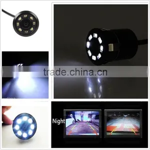 2016 8 LED Night Vision Car Trunk Reverse Camera Backup Parking Rear Camera Black Color Waterproof thumbnail-1